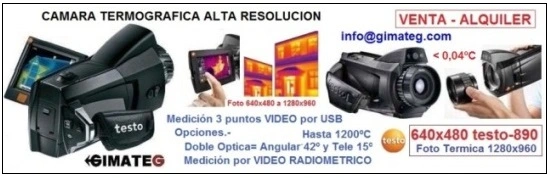 venta alquiler camaras termicas pro testo gimateg