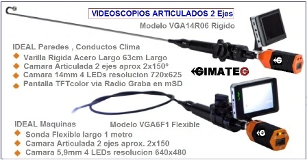 sondas intercambiables videoscopio articulado M3 GimateG