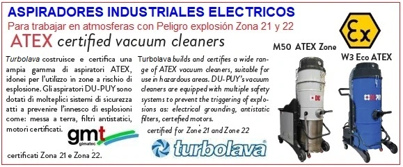 spirador ciclonico Industrial polvo CERTIFICADO ATEX gimateg
