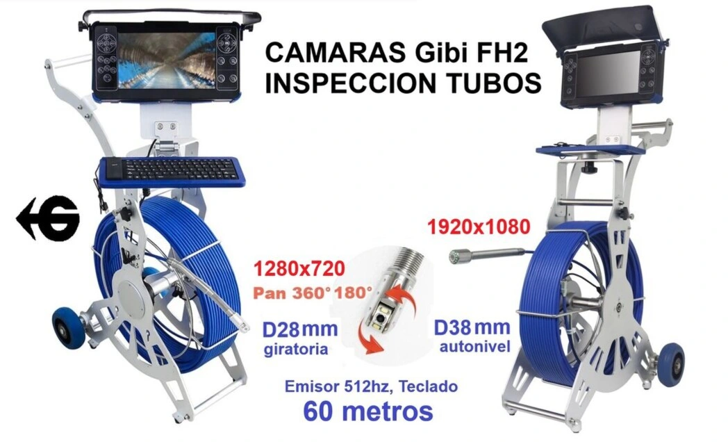 camara DOBLE inspeccion tubos GiCam-FH2pro D28 GIRA y D38 x60metros GimateG