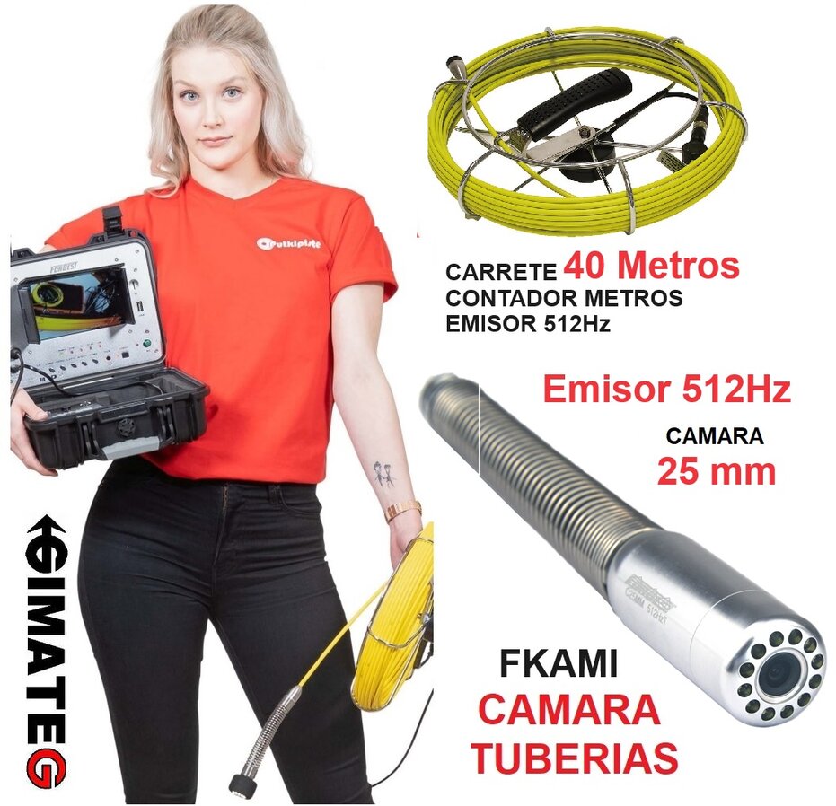 camara diametro 12 ó 14mm x 30 metros para tubos ForG GimateG