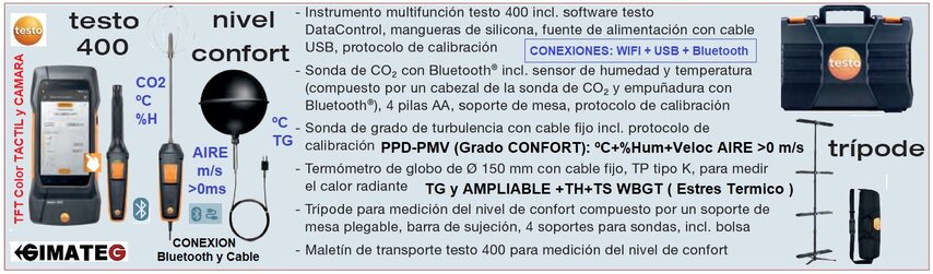 medidor indice CONFORT testo 400 venta alquiler gimateg