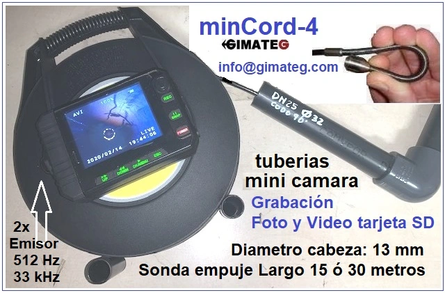 minicamara inspeccion tuberias minCord4 gimateg