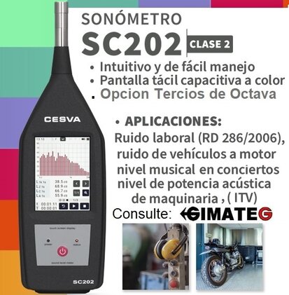 sonometro cesva sc202 clase2 tercios octava gimateg