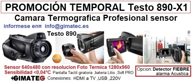 Promociòn temporal camara termica testo 890 X1 gimateg