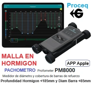 APP ipad pachometros barras hormigon PM8000 gimateg