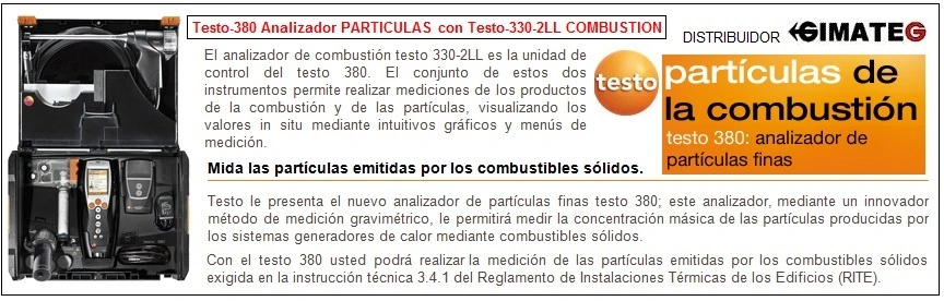 analizador gases y particulas combustion testo 380 gimateg
