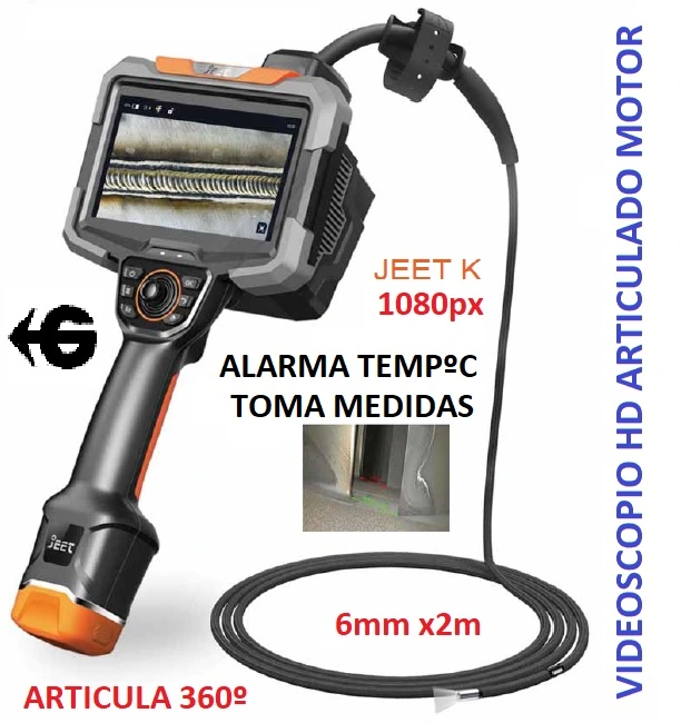 videoscopio industrial articula 4 ejes 6mm 1080px y medidas 2D JK gimateg