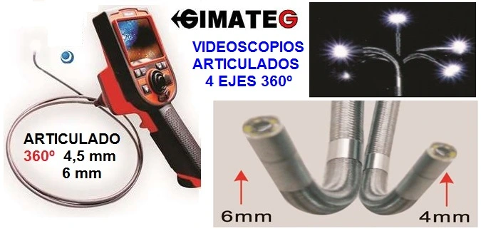 videoscopio articulado 360 grados diametro 4,5mm