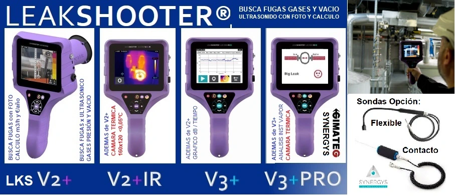 gama busca fugas aire comprimido con calculo coste fuga Leakshooter gimateg
