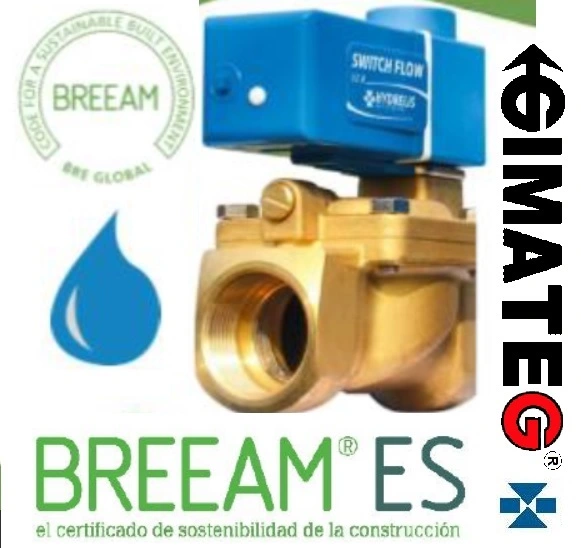 Electrovalvulas BREEAM switch flow anti fugas agua hydrelis gimateg