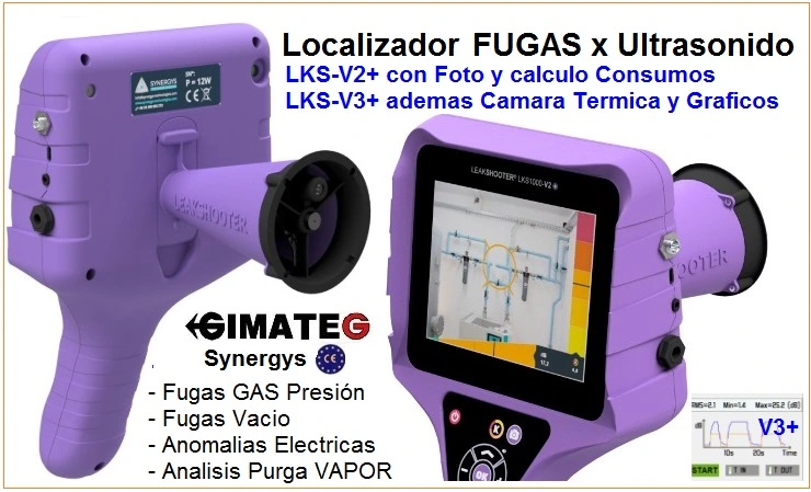 busca fugas aire gas presion y vacio foto y calculo LeakShooter 1000 V2+V3+GimateG