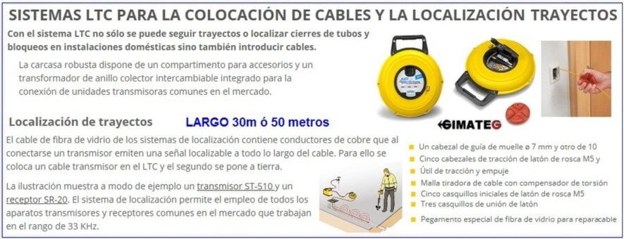 cable trazador tubos no metalicos 30 o 50 metros gimateg