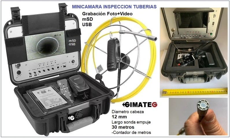 camara diametro 12 ó 14mm x 30 metros para tubos ForG GimateG