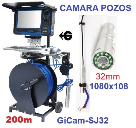 camara GiCam-FH giratoria 360º de 28mm HD 1280x720 inspeccion tubos GimateG