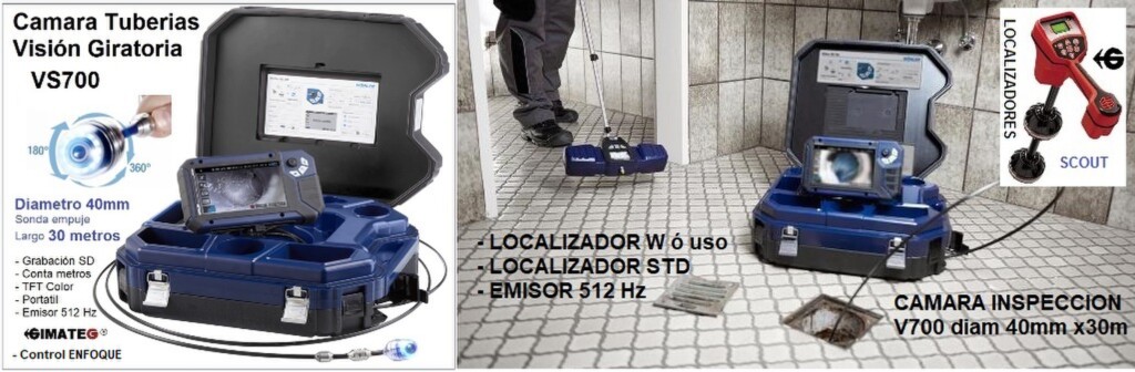 camara empuje para  tubos con vision giratoria Vis-700 gimateg