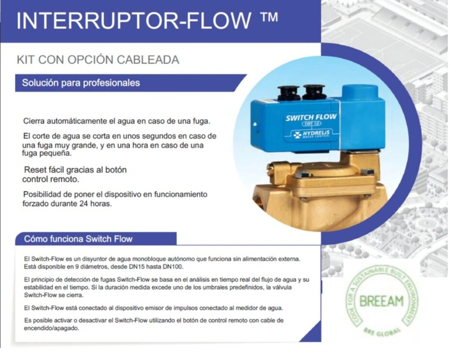 disyuntor anti fuga agua Breeam hydrelis gimateg