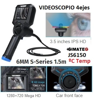 videoscopio articulado 4 ejes 6mm 720px y alarma JS gimateg