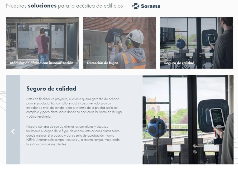 soluciones camara acustica Sorama CAM iV64 en España GimateG