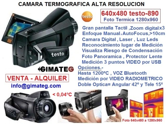 termografica Testo 890 venta y alquiler GimateG