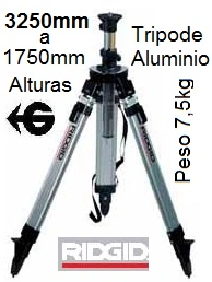 tripode altura 3,2 metros en aluminio ridgid gimateg