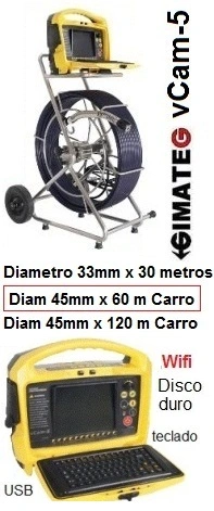 camara inspeccion tubos vcam5 diametro 45mm 60 metros gimateg vivax