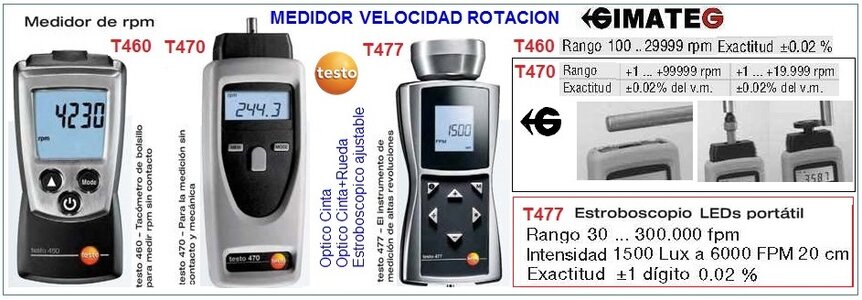 tacometros rpm testo gimateg
