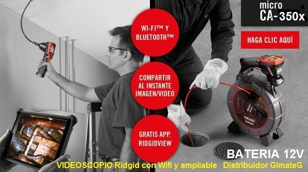 videoscopio semirigido ridgid CA350x Wifi GimateG