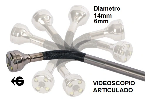 videoscopio articulado mucha luz diametro 14mm GimateG