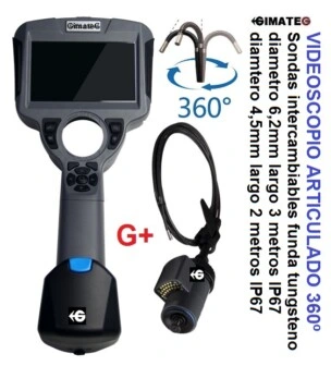 videoscopio articulado 4 ejes 360º sondas desmontables G+ gimateg