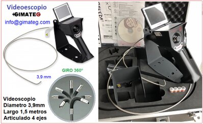 videoscopio articulado 360 grados diametro 3,9mm 1,5m VJ GimateG